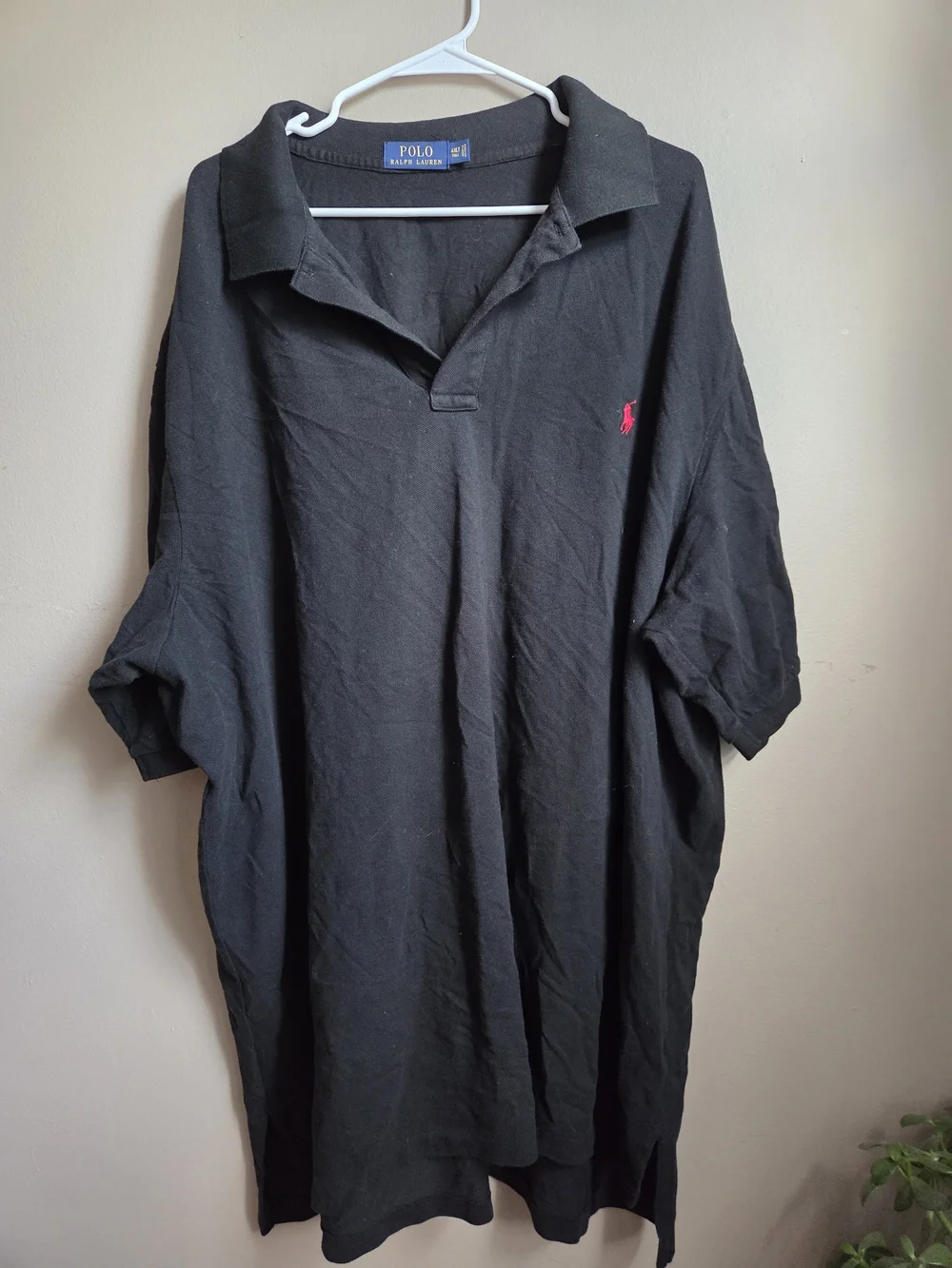 Polo Ralph Lauren Men's 4XLT Black Polo Shirt Red Pony 4XL Tall